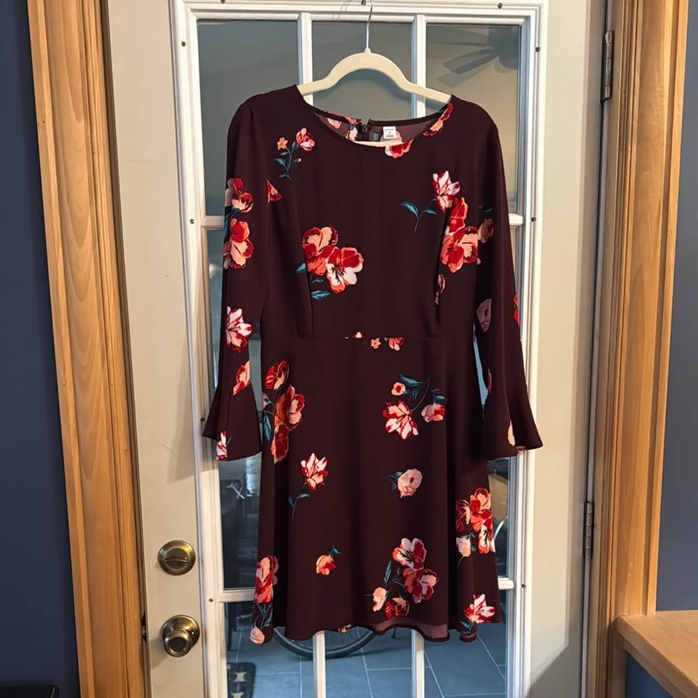 Floral Burgundy Dress